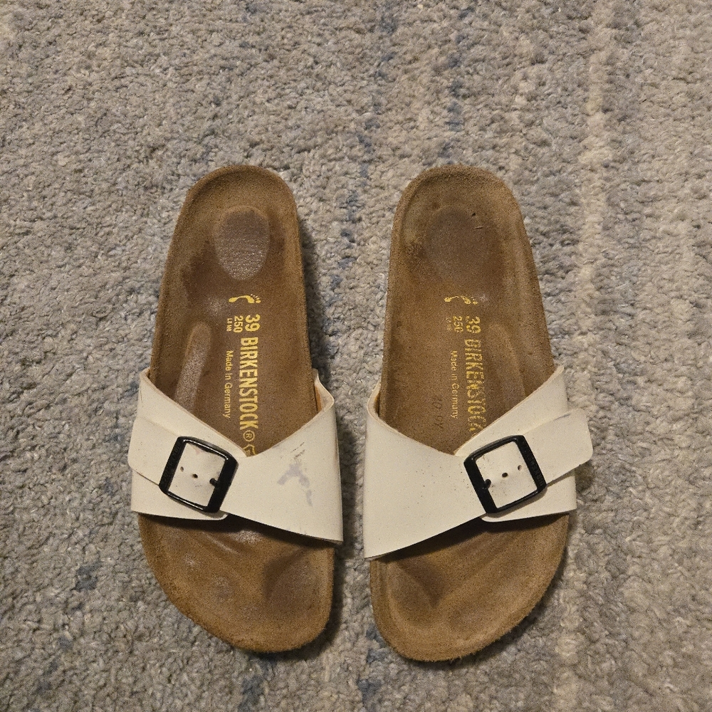 Birkenstock White Madrid Sandals Sz 8 Ladies. Size 6 Men
